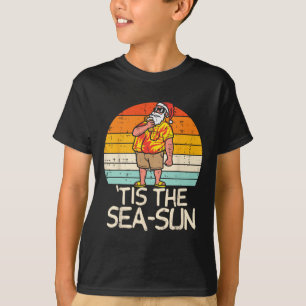 Camiseta É o Sol do Mar do Papai Noel Pôr do Sol Natal Retr