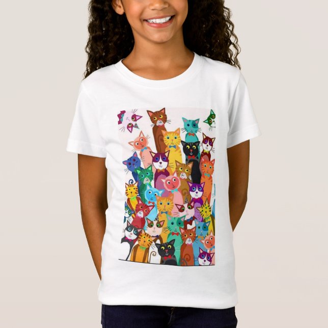 Camiseta É o t-shirt da menina do mundo de um gato (Frente)