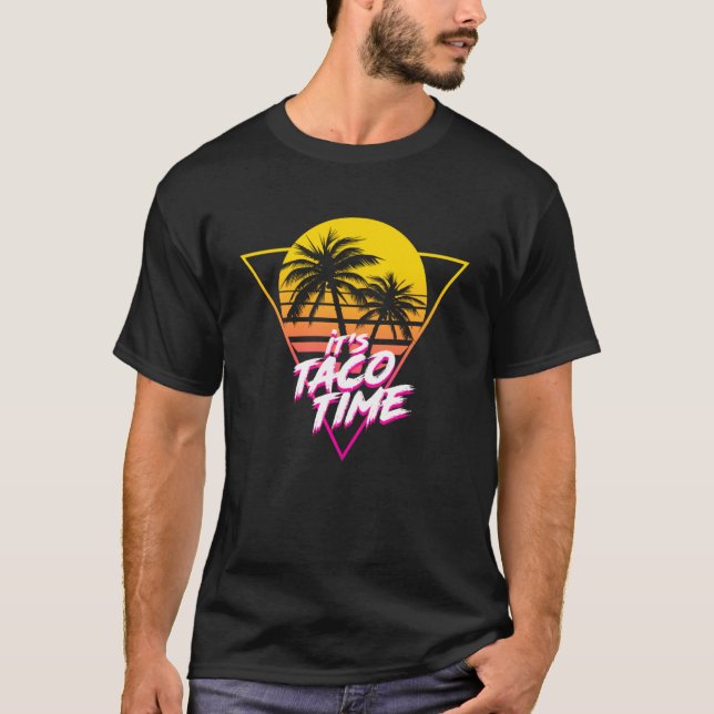 Camiseta É o Taco Time Comida Mexicano Homens Crianças Retr (Frente)