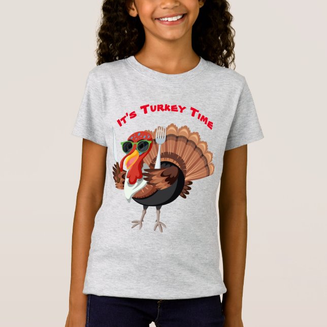 Camiseta É o tempo da Turquia Meninas T-Shirt (Frente)
