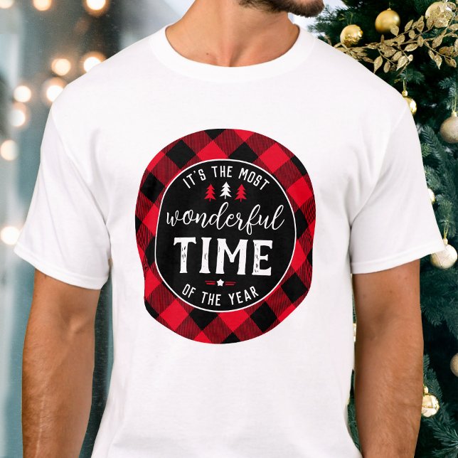 Camiseta "É o tempo mais maravilhoso" Vermelho de Natal (Criador carregado)