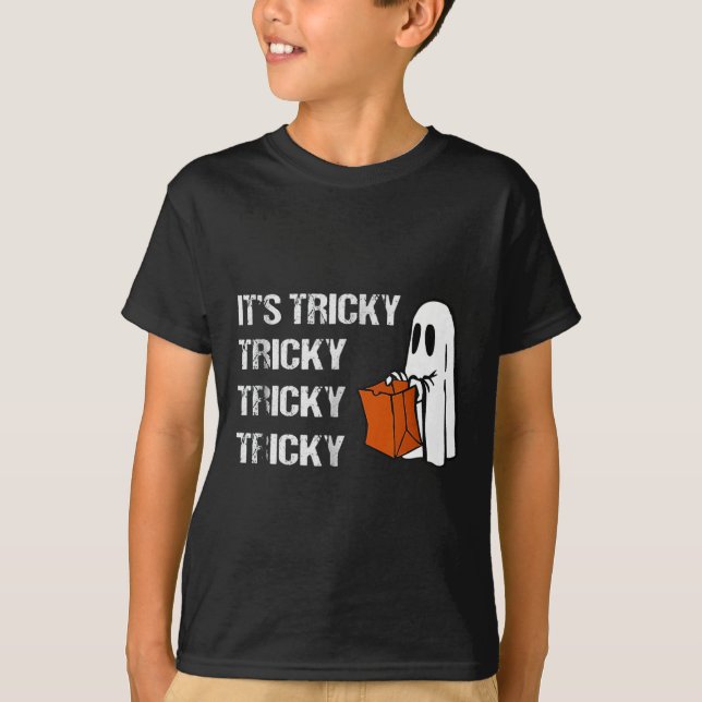 Camiseta É o Tricky Fantasma Boo Diversão de Halloween Mens (Frente)