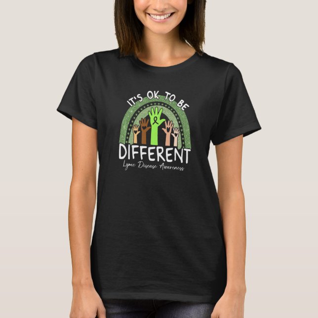 Camiseta É Ok Ser Diferente Conscientização da Doença de Ly (Frente)