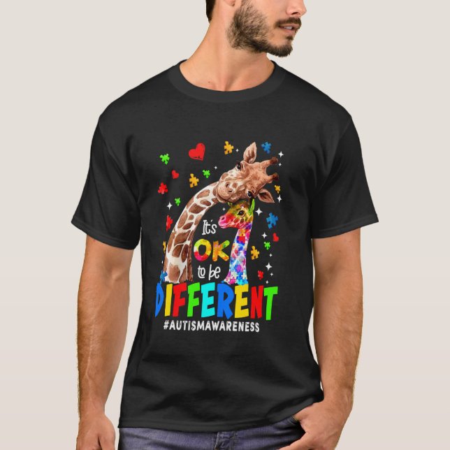 Camiseta É OK Ser Diferente Conscientização do Autismo (Frente)