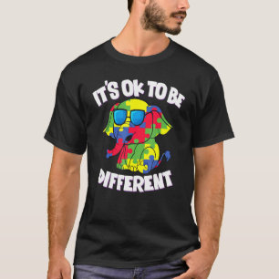 Camiseta É Ok Ser Diferente Elefante Conscientização do Aut