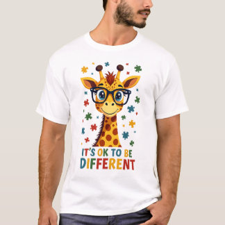 Camiseta É Ok Ser Diferente Girafa Conscientização do Autis