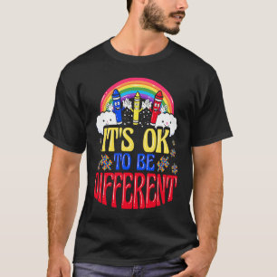 Camiseta É Ok Ser Diferente Giz de Cera Conscientização d