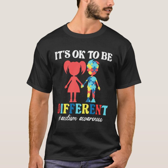 Camiseta É Ok Ser Diferente Mês de Conscientização do Autis (Frente)