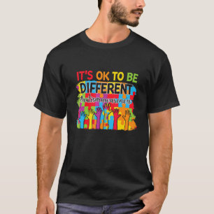 Camiseta É Ok Ser Diferente Puzzle de Mão Conscientização d