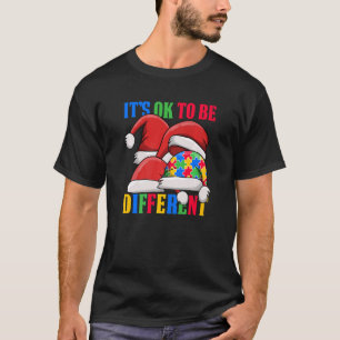 Camiseta É Ok Ser Diferente Puzzle de Pijama de Natal San