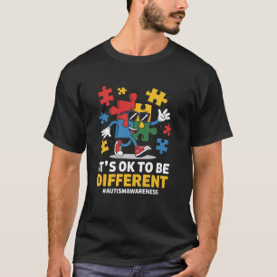 Camiseta É OK Ser Diferente Quebra-Cabeça Dabbing Autismo C