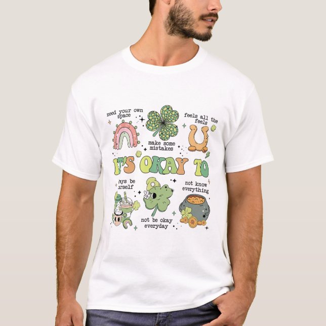Camiseta É Okay Para Saúde Mental Professor Sped St Patrick (Frente)