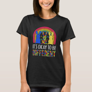 Camiseta É Okay Ser Diferente Autismo Coelho De Páscoa Enig