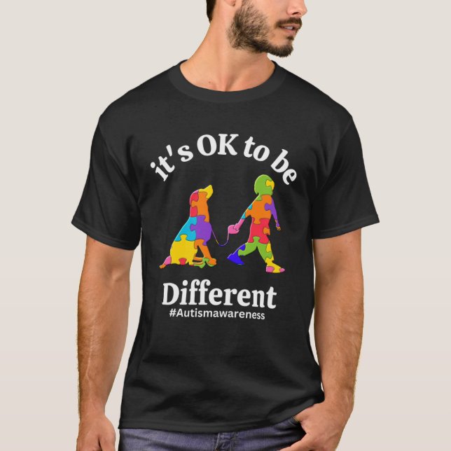 Camiseta É Okay Ser Diferente Conscientização Aceitação do  (Frente)