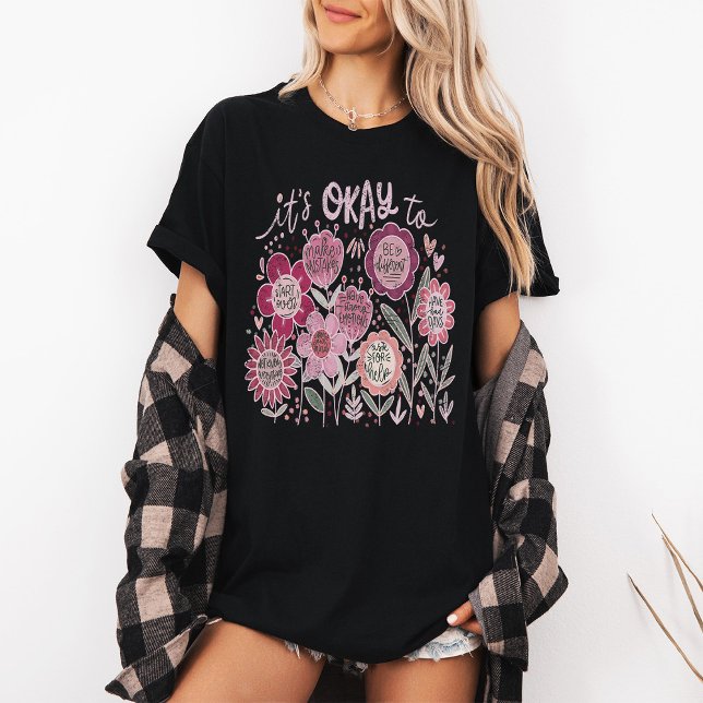 Camiseta É Okay Ser Floral Boho (Criador carregado)