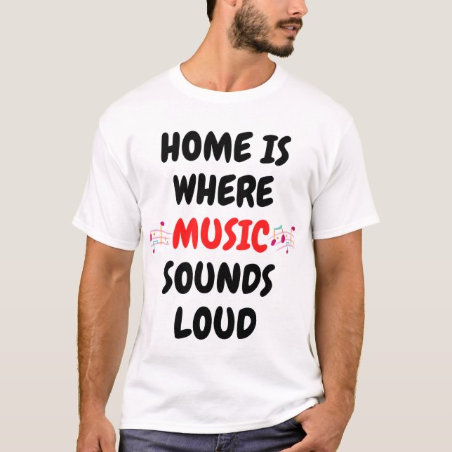 Camiseta É onde a música soa alto. (Frente)