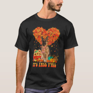 Camiseta É Outono Galera Pastor Alemão Abóbora Outono
