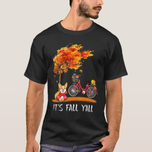 Camiseta É Outono Pessoal Bicicleta Corgi Abóbora Especiari