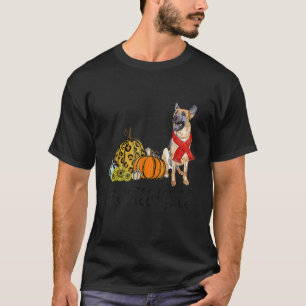Camiseta É Outono Pessoal Pastor Alemão Halloween Dia de Aç