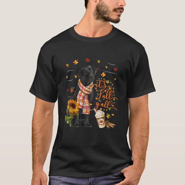Camiseta É outono, todos os cães labradores (Frente)
