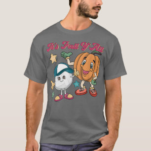 Camiseta É outono Víblias de voleibol de abóbora caem