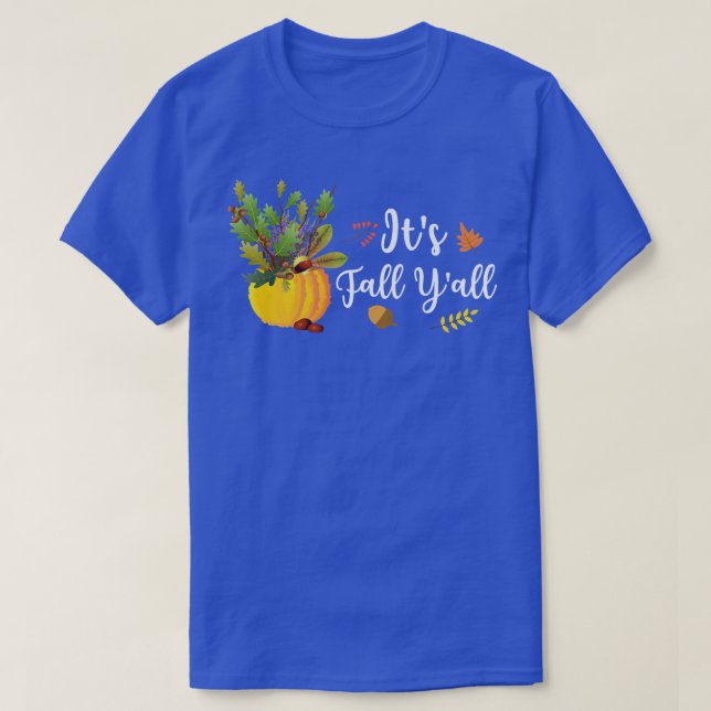 Camiseta É outono Vocês todos, abóbora-pinheira deixa outon (Frente do Design)