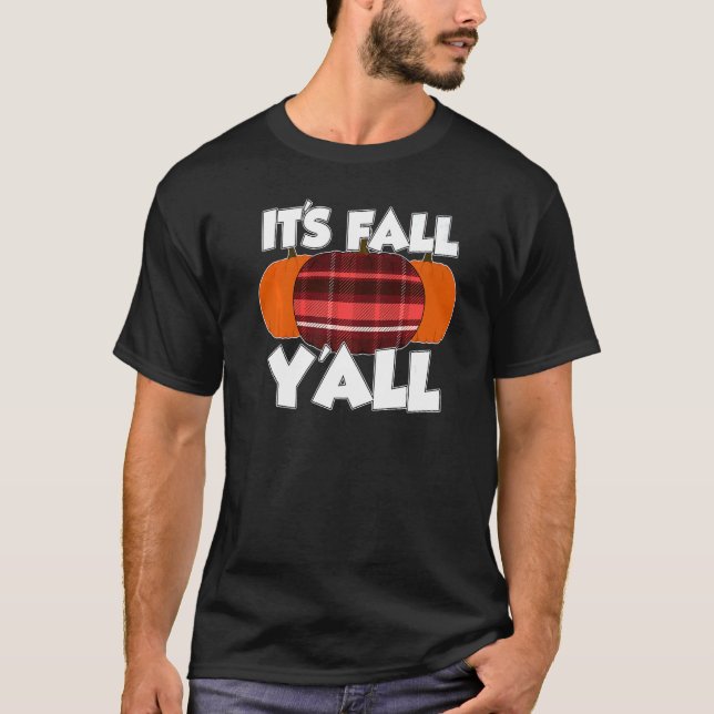 Camiseta É outono Vocês todos Ação de Graças Pumpkin Flanne (Frente)