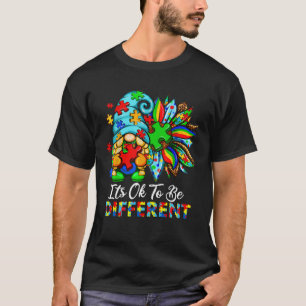 Camiseta É para ser diferente Autismo Gnomo Quebra-cabeça L