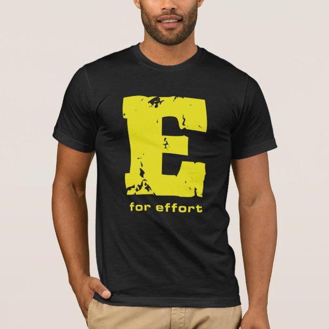Camiseta E para T-shirt masculina de qualidade do esforço ( (Frente)