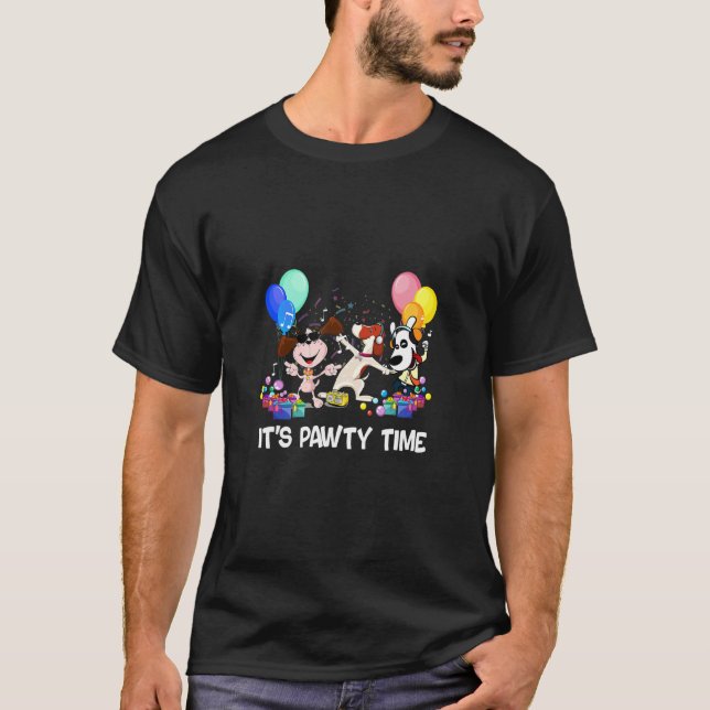 Camiseta É Pawty Time Dog Party Animal Pun (Frente)