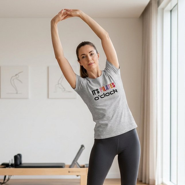 Camiseta É Pilates o relógio Cotação Workout Malhação T-Shi (Pilates Tshirt)