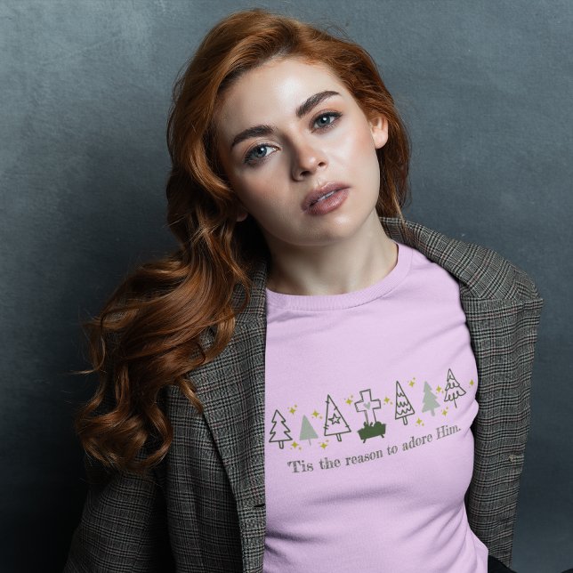 Camiseta É POR ISSO QUE A Natividade Natal Cristã É Rosa (Criador carregado)