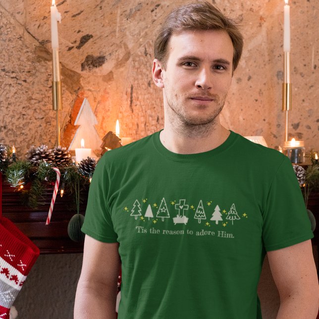 Camiseta É POR ISSO QUE A Natividade Natal Cristã É Verde (Criador carregado)