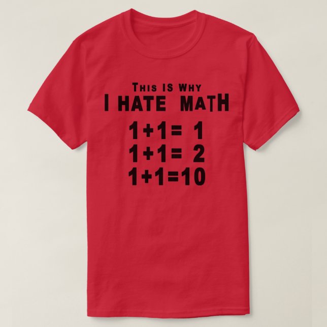 Camiseta É por isso que eu odeio matemática (Frente do Design)