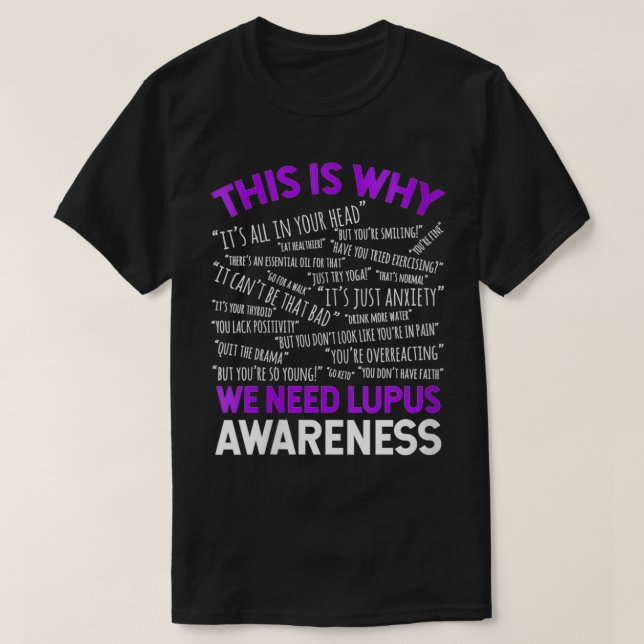 Camiseta É Por Isso Que Precisamos Da Consciência Do Lupus  (Frente do Design)