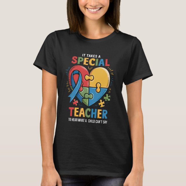 Camiseta É Preciso Uma Professora Especial Conscientização  (Frente)