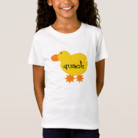 Camiseta e presentes amarelos do grasnado do pato