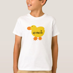 Camiseta e presentes amarelos do grasnado do pato