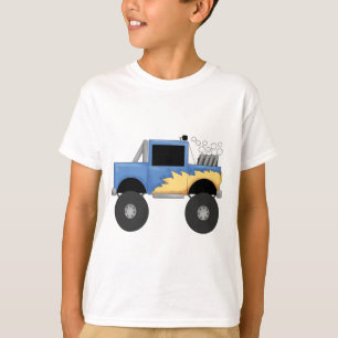 Camiseta e presentes azuis do monster truck