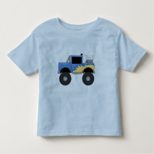 Camiseta e presentes azuis do monster truck