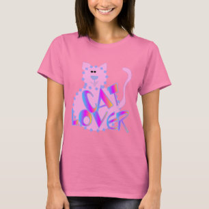 Camiseta e presentes cor-de-rosa do amante do gato