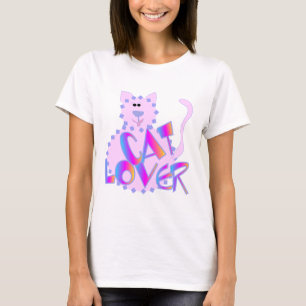 Camiseta e presentes cor-de-rosa do amante do gato