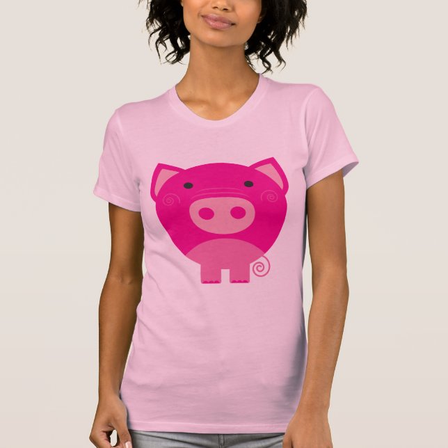 Camiseta e presentes cor-de-rosa do porco (Frente)