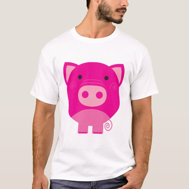Camiseta e presentes cor-de-rosa do porco (Frente)