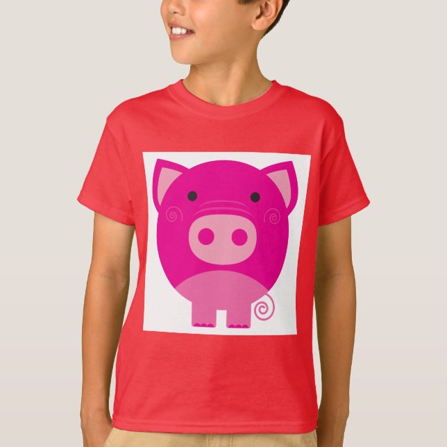 Camiseta e presentes cor-de-rosa do porco (Frente)