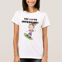 Camiseta e presentes da menina da snowboarding