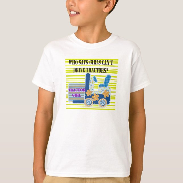 Camiseta e presentes da menina do trator (Frente)
