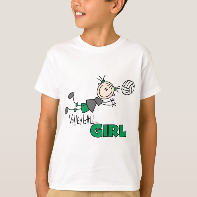 Camiseta e presentes da menina do voleibol (Frente)