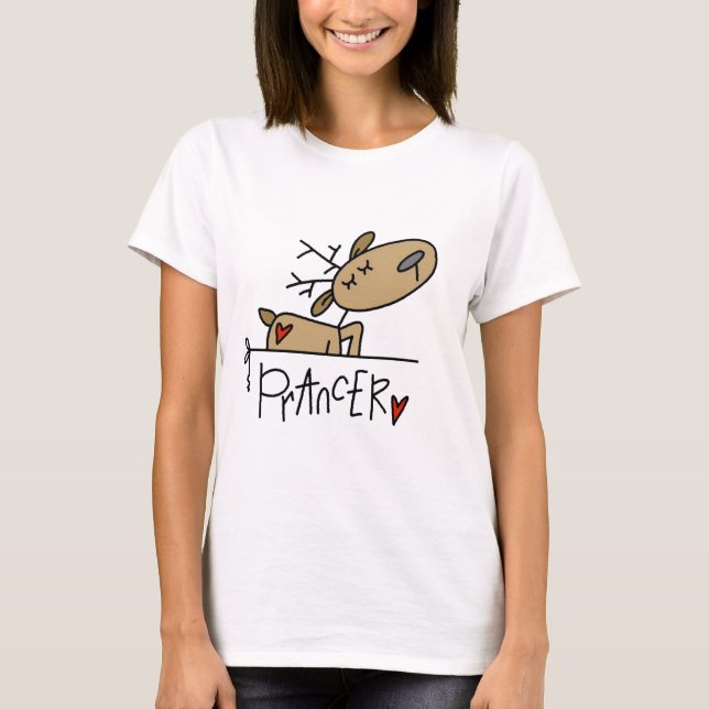 Camiseta e presentes da rena de Prancer (Frente)