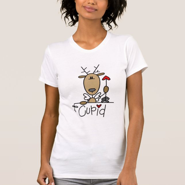 Camiseta e presentes da rena do Cupido (Frente)